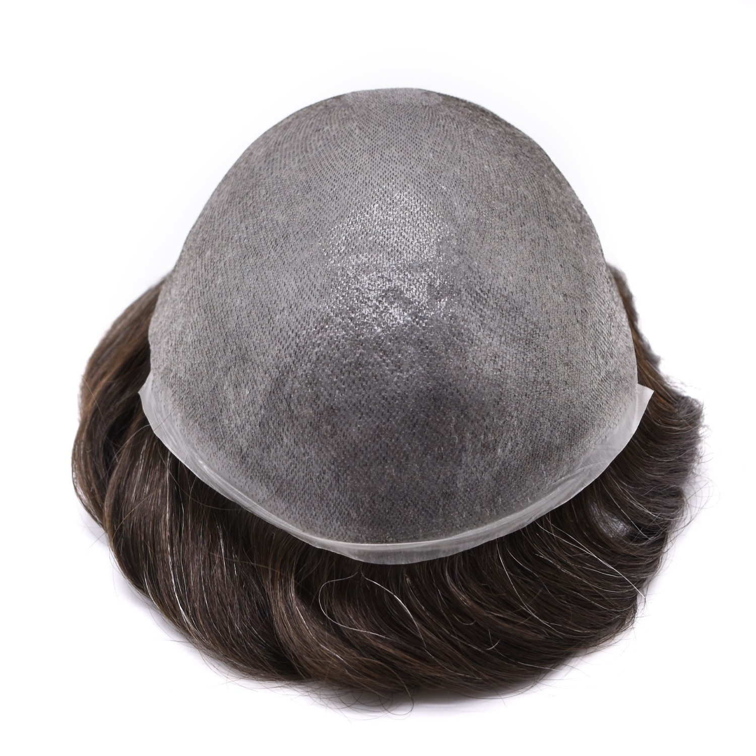 Mens Toupee Hairpiece Pro-Grade Thin Skin V-Loop 0.06mm Hair Replacement System
