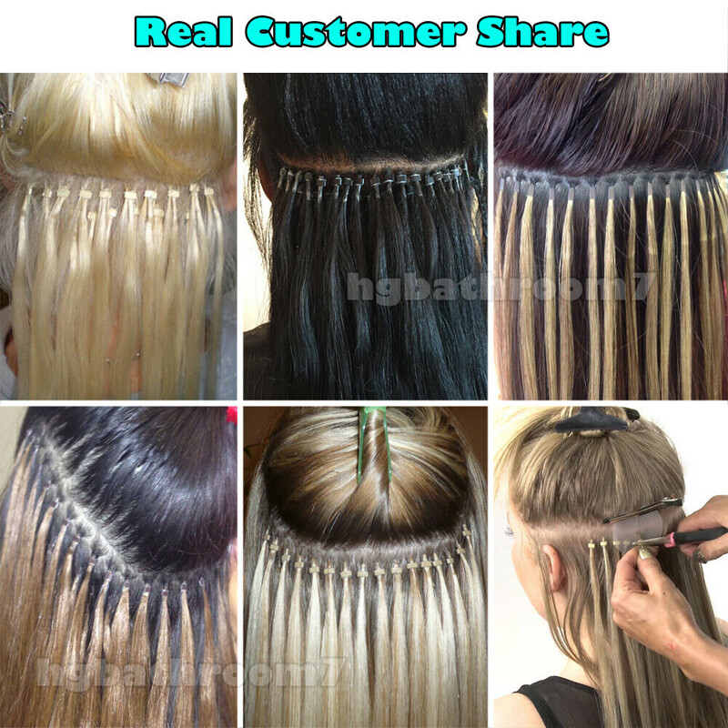 150G Thick Micro Loop Tips Ring Beads Virgin Remy Human Hair Extensions Ombre 9A