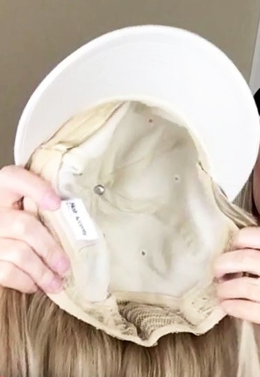 CLASSIC HAT by Henry Margu, Beige Hat w/Hair, 16H – Lt Blonde, *CLEARANCE!* NEW