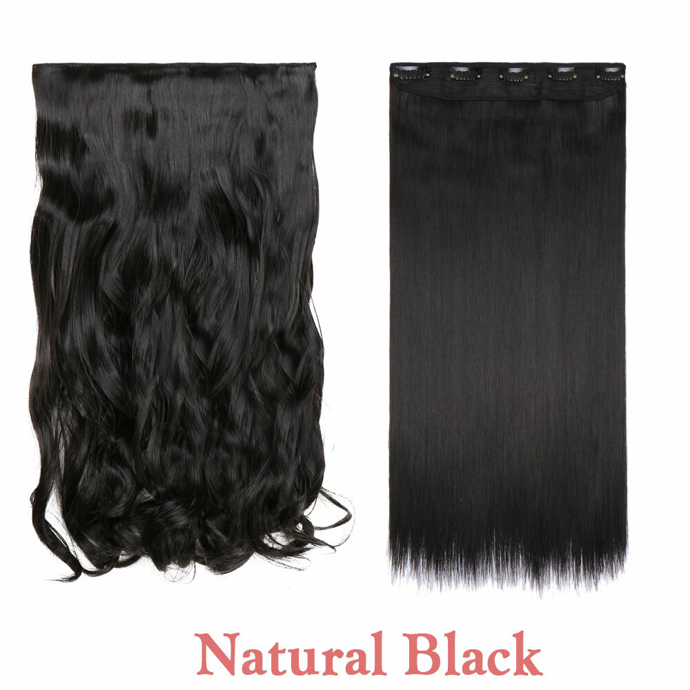 One Piece THICK 100% Real V-Shape Clip in Hair Extensions Full Head as human USA