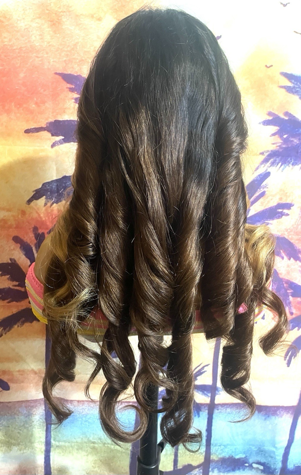 22” Honey Blonde & Brown Ombre Body Wave Human Hair 13×6 Lace Front Wig