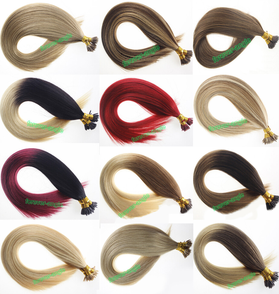 Pre-Bonded Keratin Stick I Tip Hair Extensions Brazilian Human Hair Double Drawn