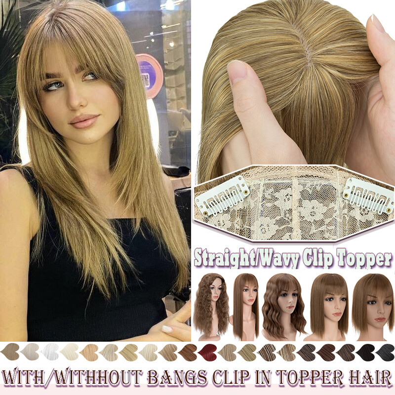 100% Real AS Human Hair Pad Clip In Extensions Topper Hairpiece Natural Thick US