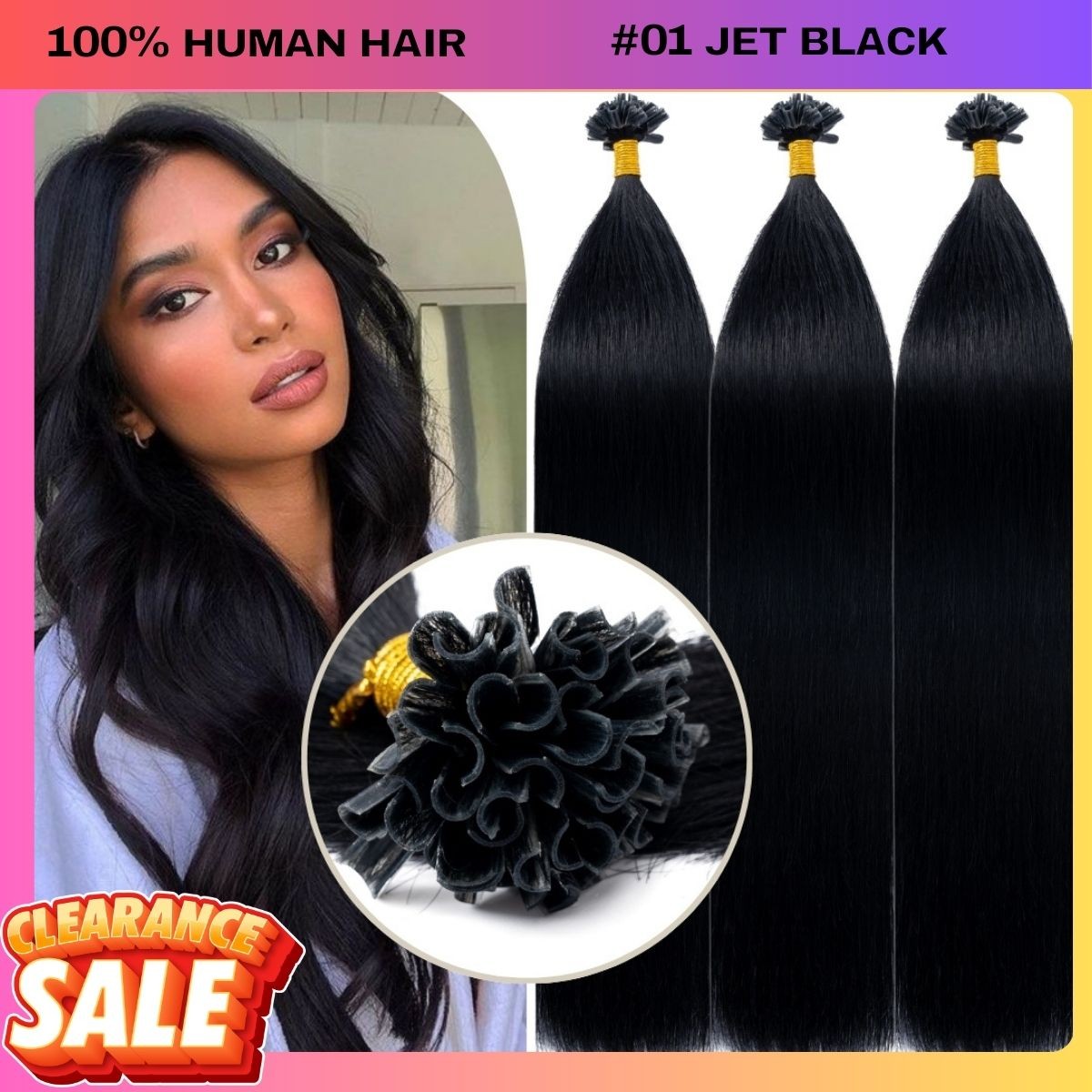 Fusion Pre Bonded Keratin Nail U Tip Remy Human Hair Extensions THICK 200G 200S
