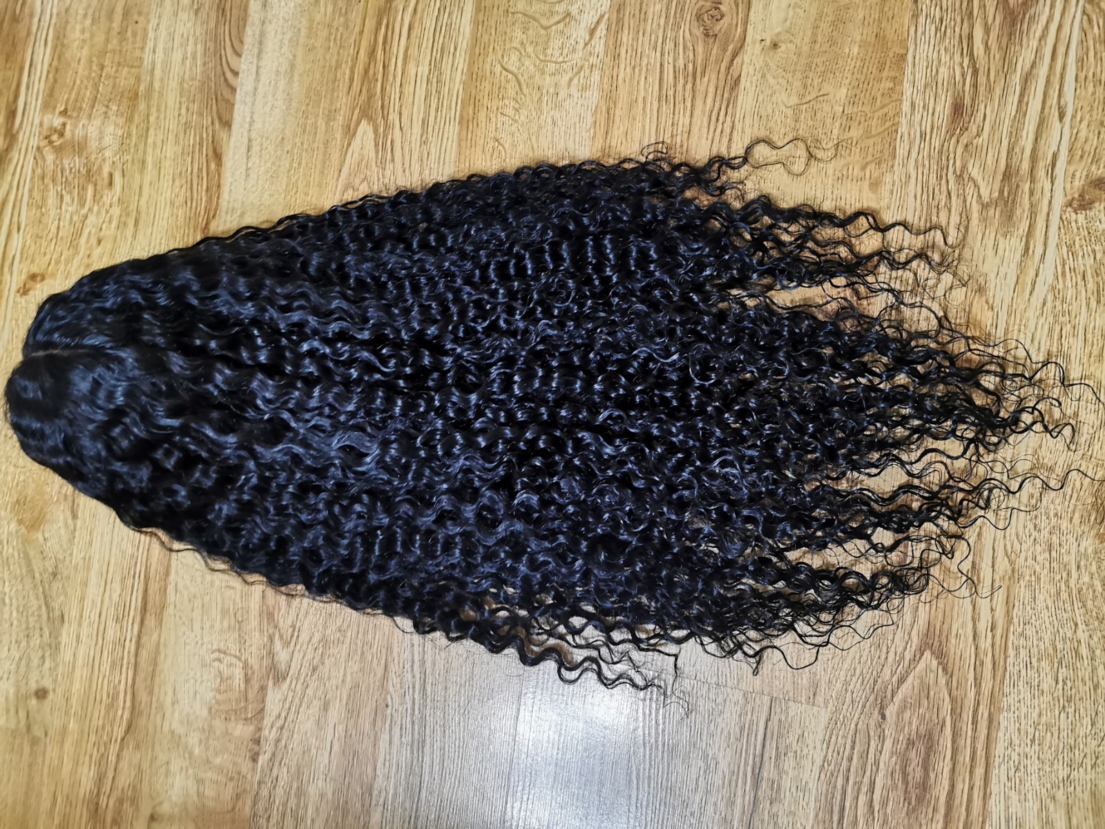 Mayde Beauty Quality Sexy 28” Deep Curly Virgin Human T Front Lace Hair Wig 1B