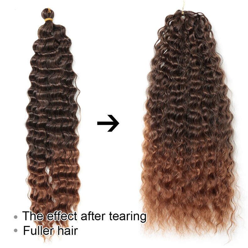22″-28″ Deep Wave Twist Crochet Hair Afro Curls Ombre Braiding Hair Extensions