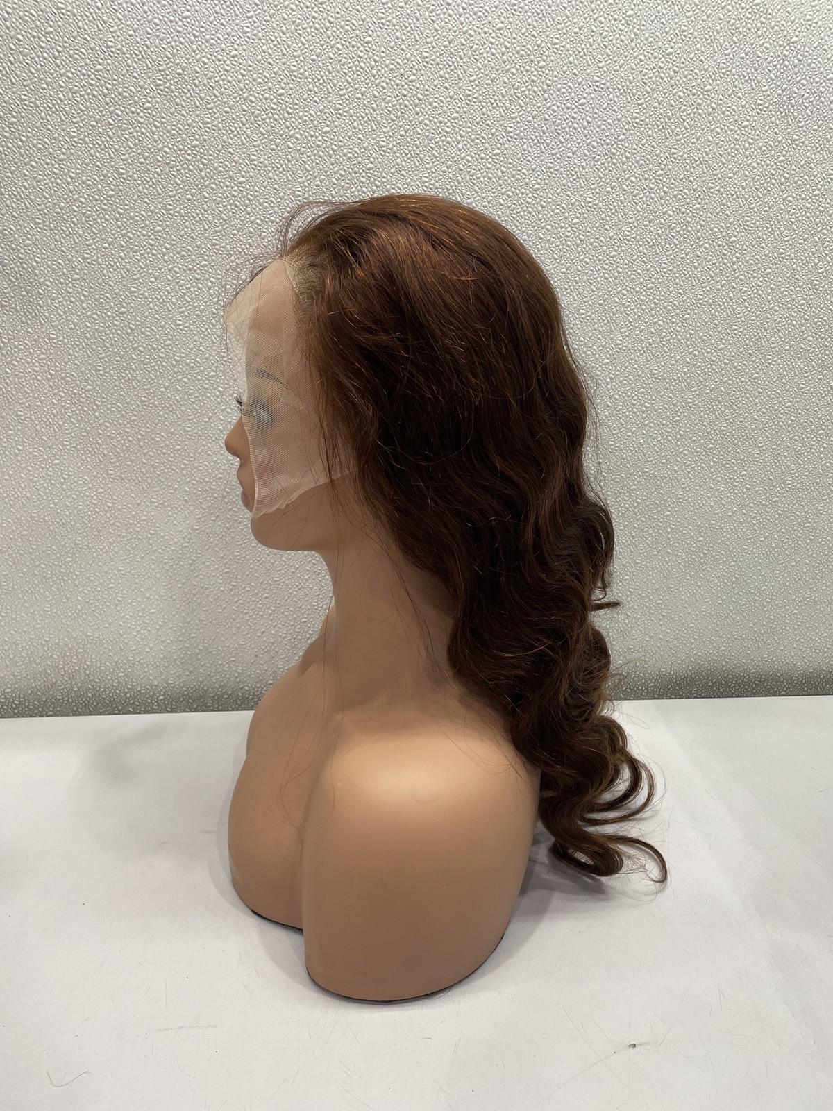 Brown Body Wave Human Hair Blend Glueless Lace Front Wig, 24″