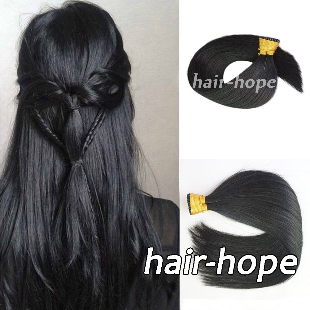 Pre-Bonded Keratin I Tip Hair Extensions Real Brazilian Remy Human Hair Thick 1g