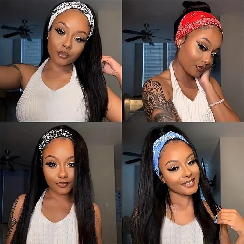 “26 Inch Lace Front Human Hair Wig Straight Brazilian Glueless 180% Density”