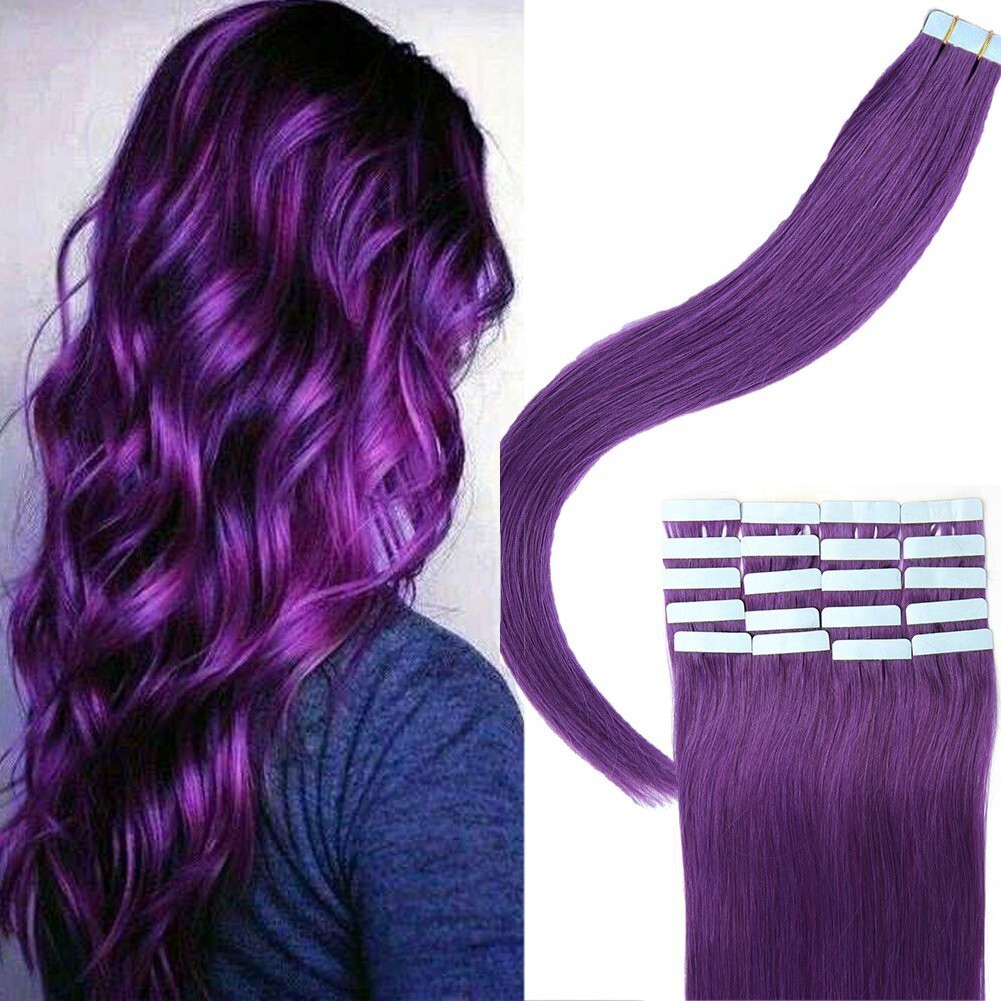 DoubleSided Super Tape in Hair Extensions Real Human Hair Skin Weft Russian Hair
