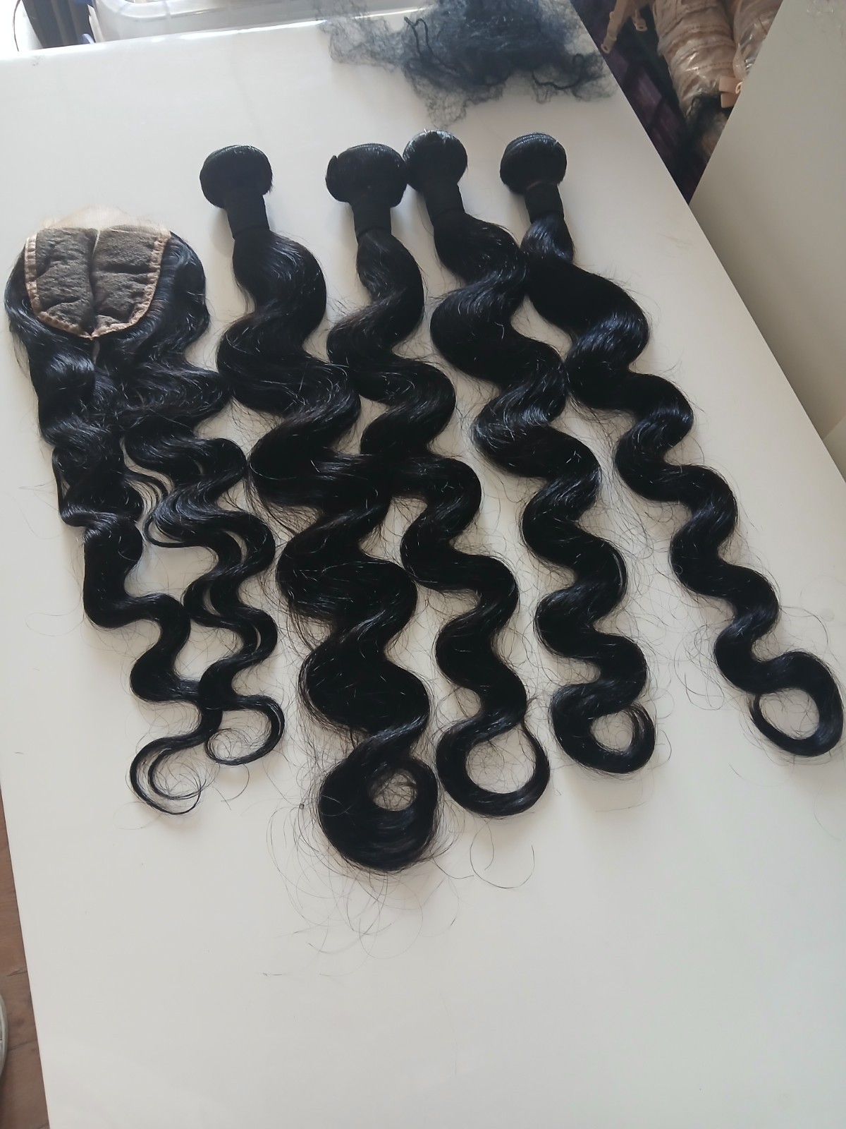 12A BRAZILIAN HUMAN HAIR 30+30+30+30&26INCH CLOSURE BODY WAVE NATURAL BLACK 450g