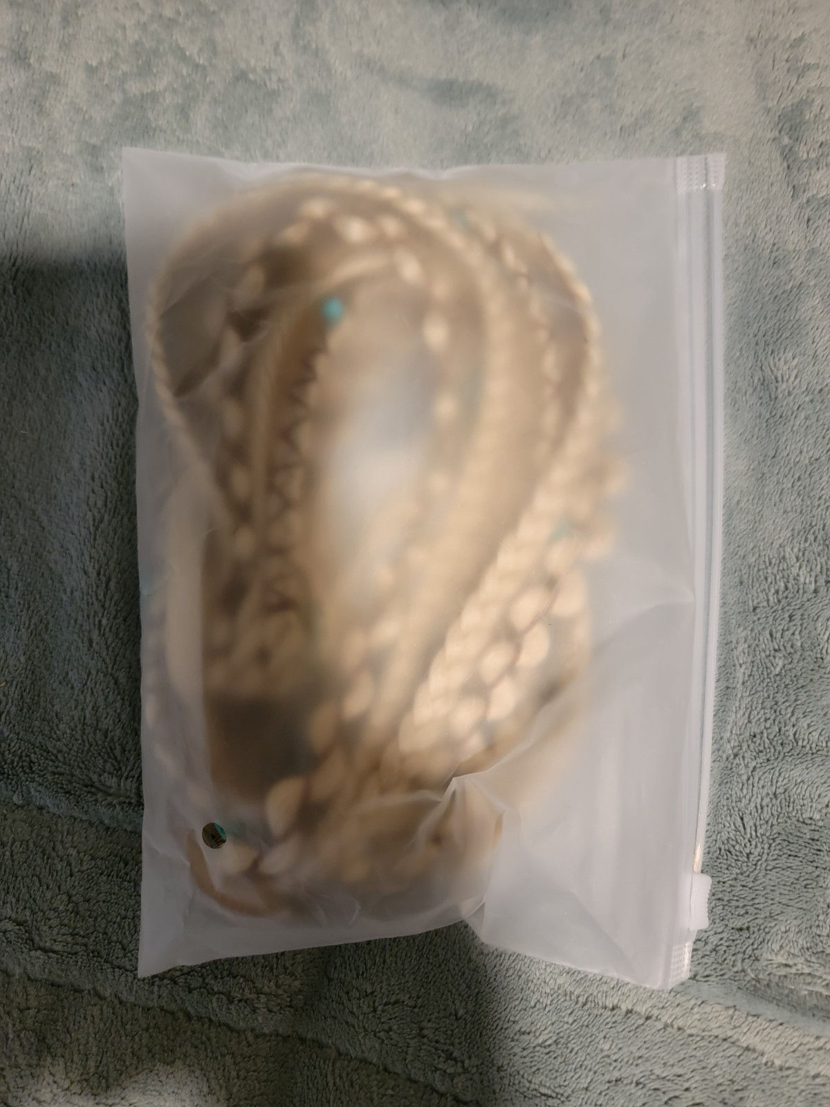 Clip-In Bohemian Braids with Beads Synthetic Hair Extensions 20in H613 Blond