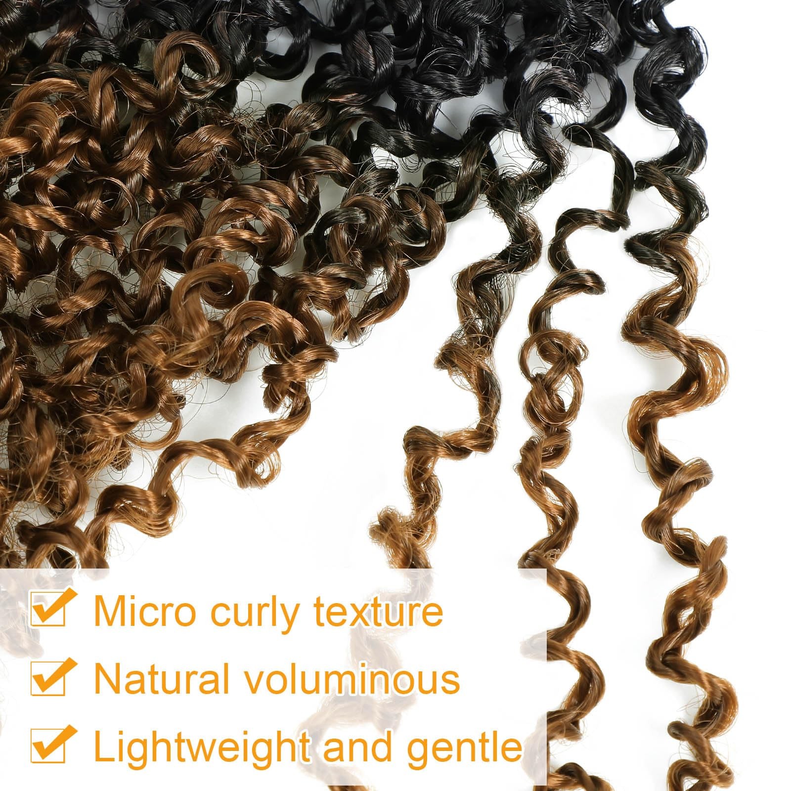 8 Inch Yanky Twist Crochet Hair 8 Packs Pre-looped Brown Spring Mini Passion