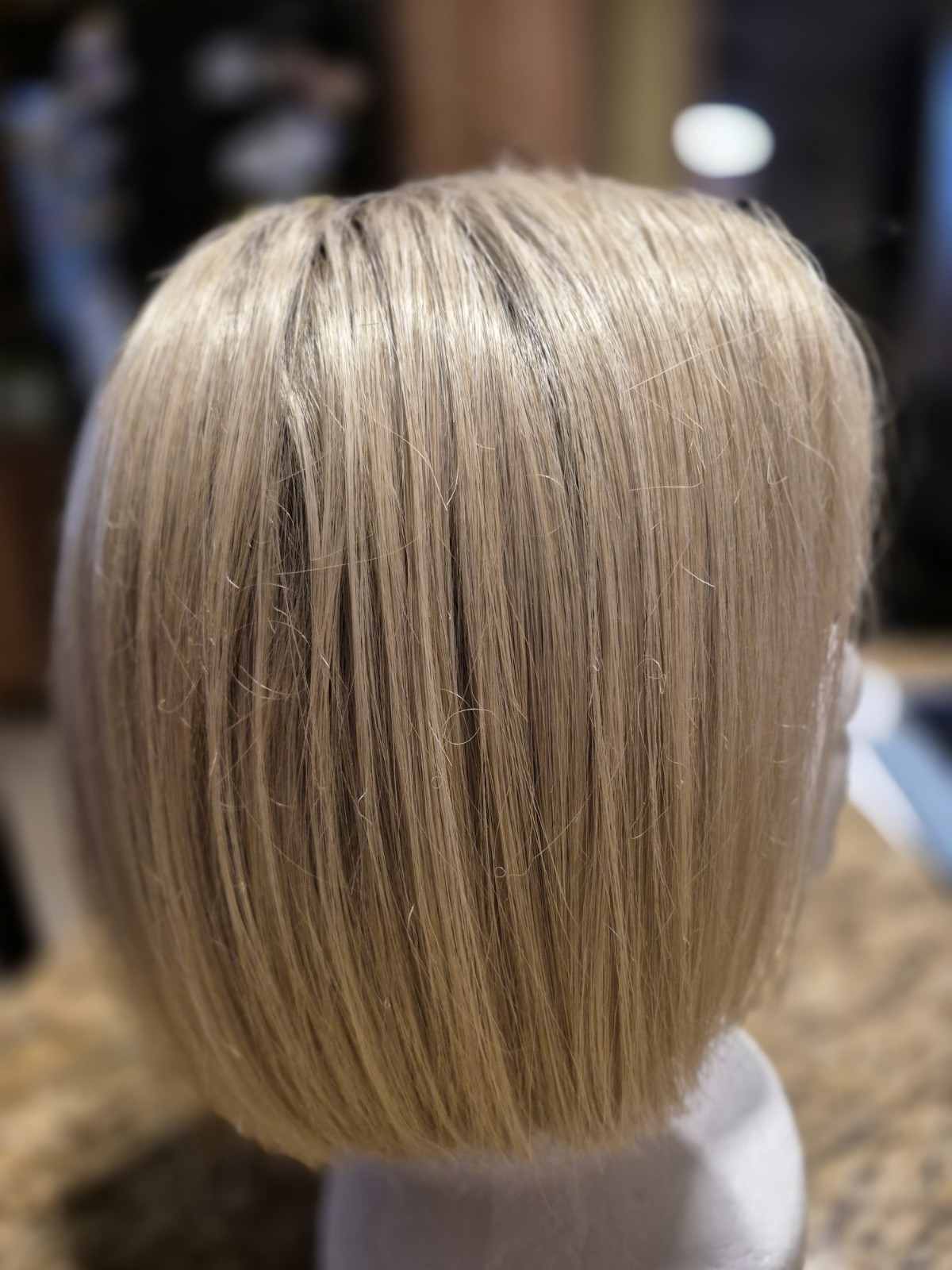 NORIKO Synthetic Short Bob Wig – Open Weft w/Lace Top, Adj. Nape Tabs