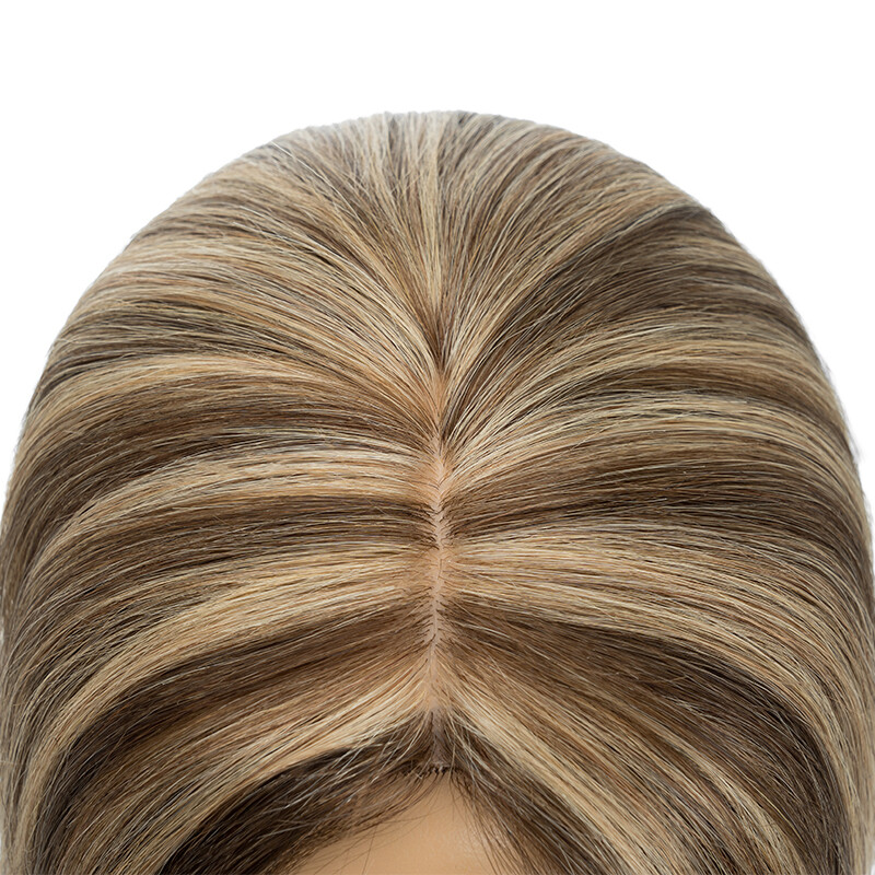 Women’s 100% Remy Human Hair Topper Clip In Hairpiece Silk Base Toupee 13*15cm