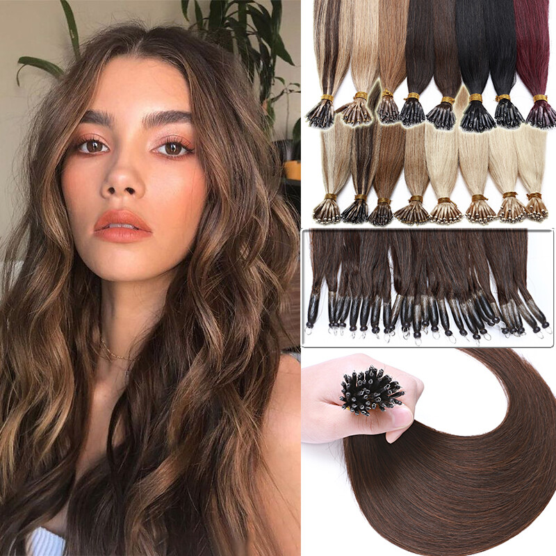 150s Micro Nano Ring Tip Brazilian Real Remy Human Hair Extensions Clearance US