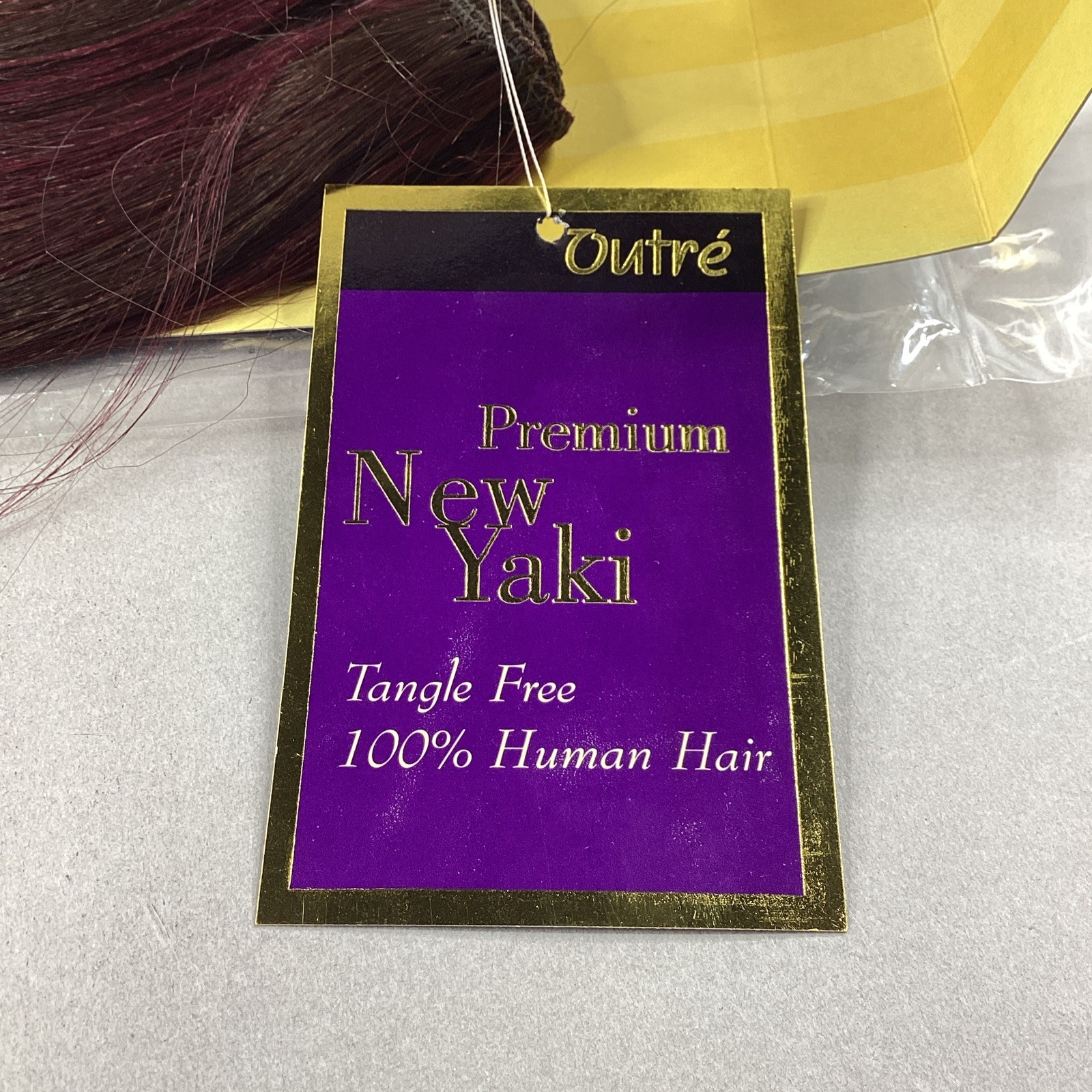 New Yaki #C2/725 Brown Dark Burgundy 14” Straight 100% Human Hair Extensions