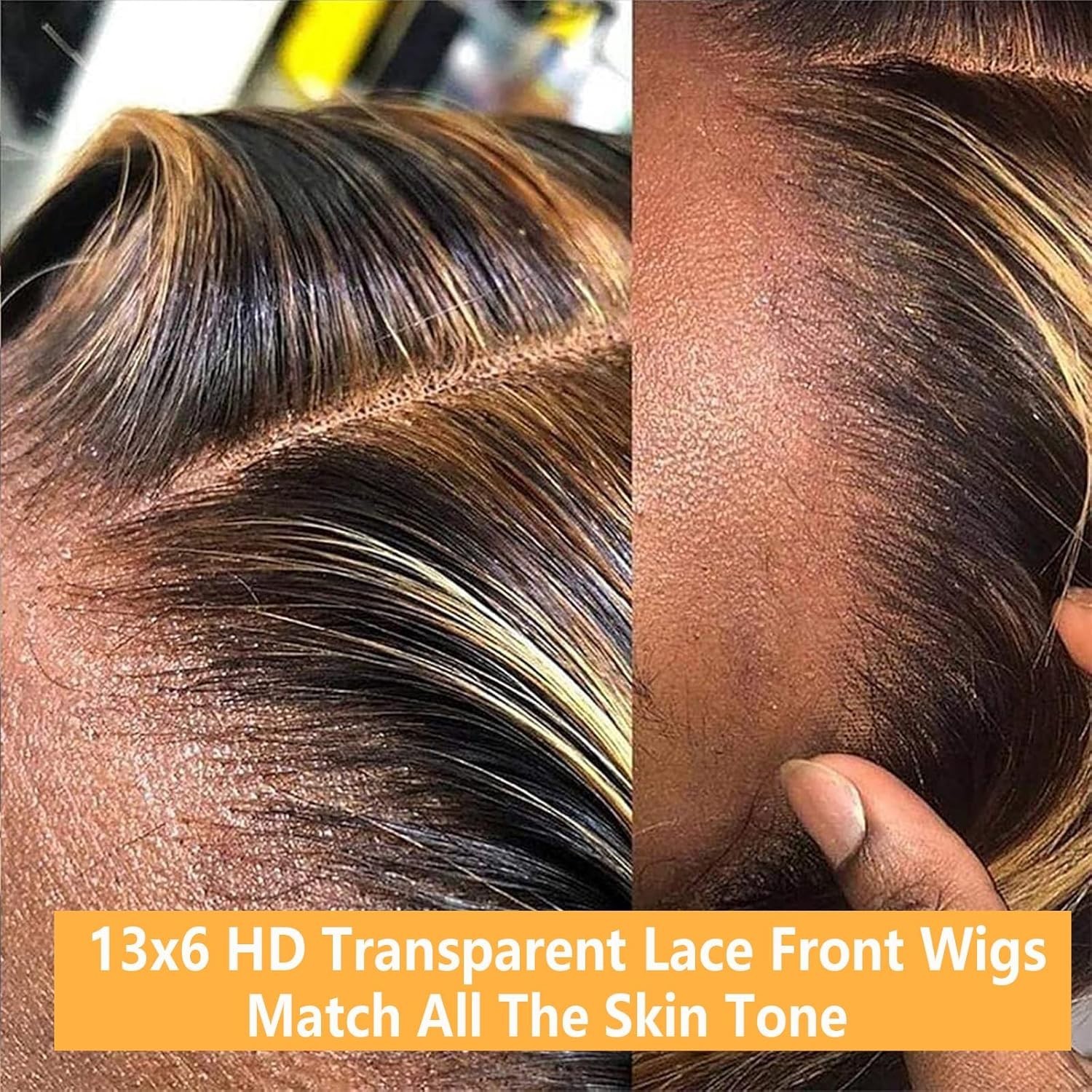 4/27 Highlight Straight Lace Frontal Wig 180% Density
