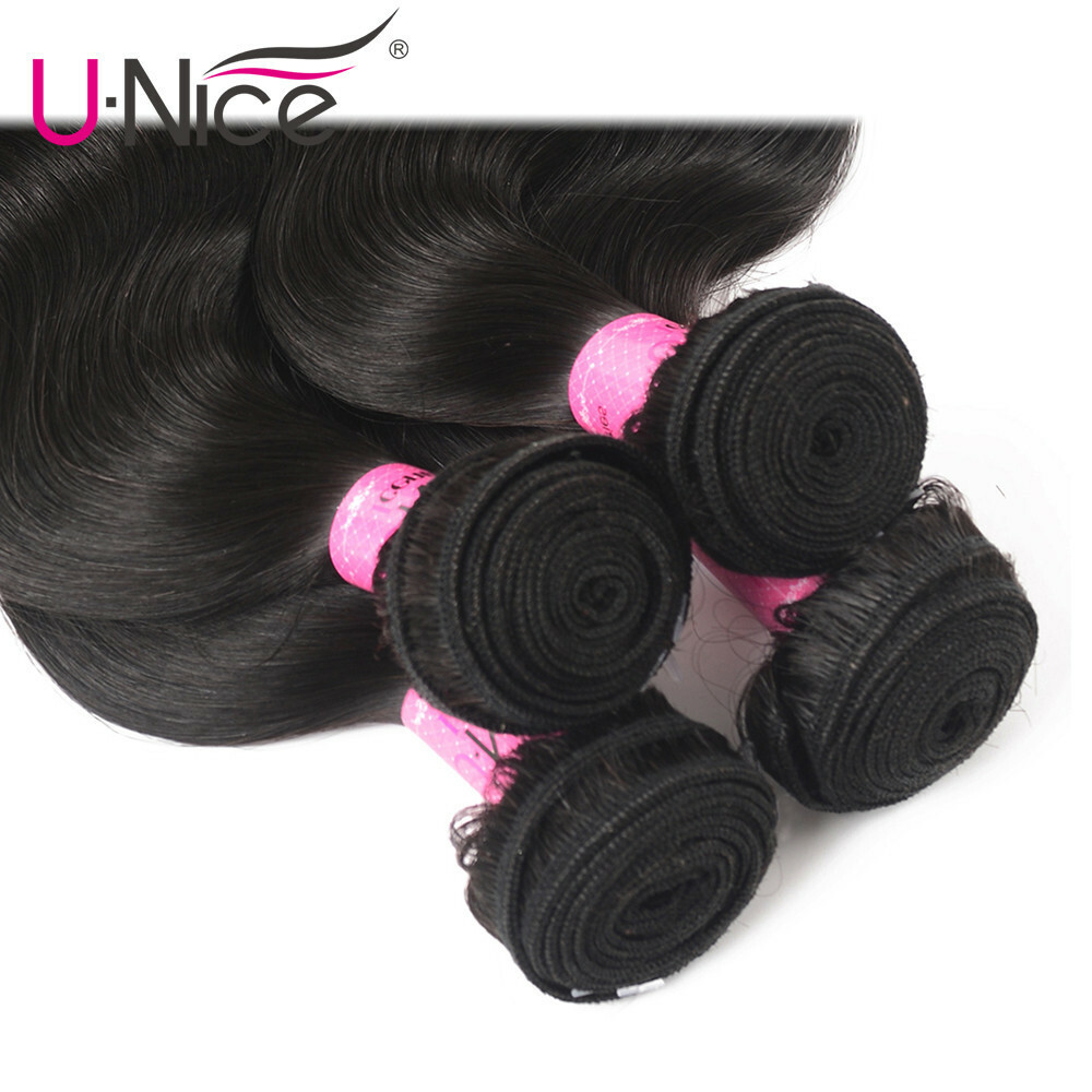 UNice Hair Indian Body Wave Bundles Human Hair Extensions Weaves Double Wefts US
