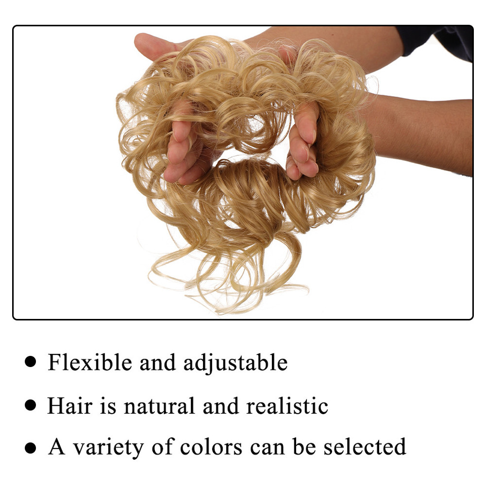 25cm Fluffy Hair Bun Hairpiece Made of Heat-Resistant High-Temp Silk Fibers