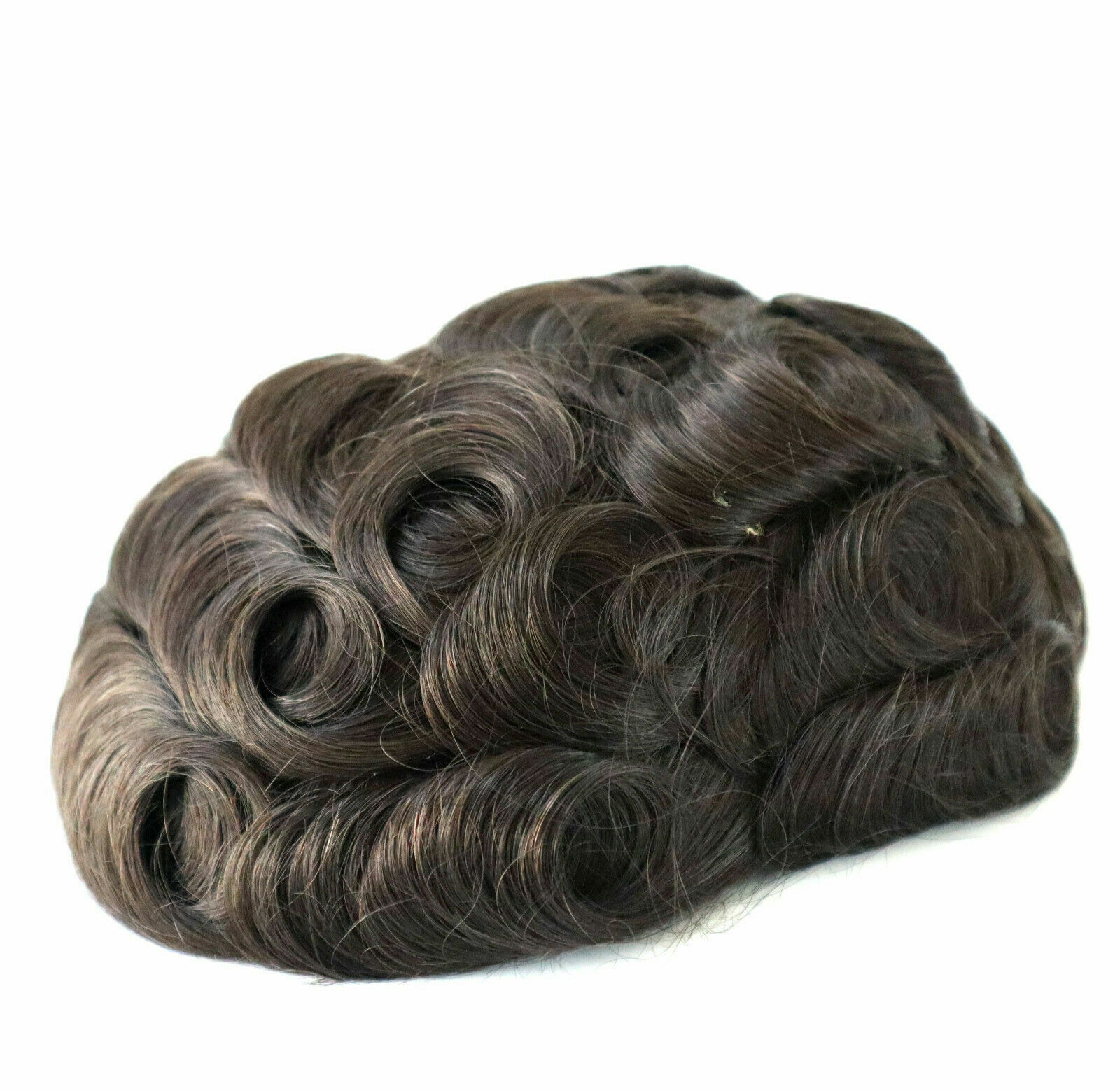 Size 8×10″ Dark Brown Mens Toupee Human Hair With European 100%human Hair Base