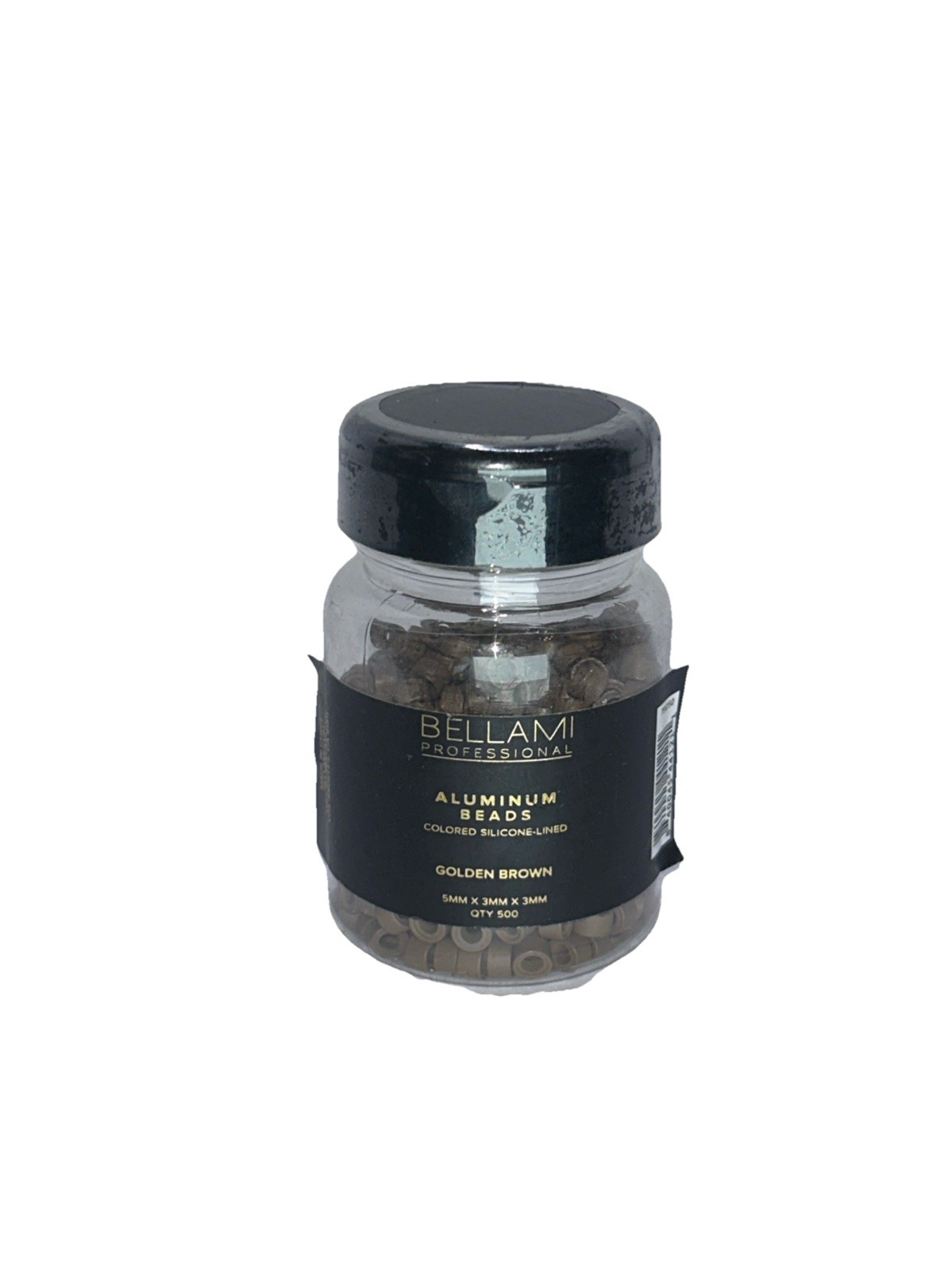 Bellami Professional Aluminum Beads Golden Brown Silicone Lined 500 Count