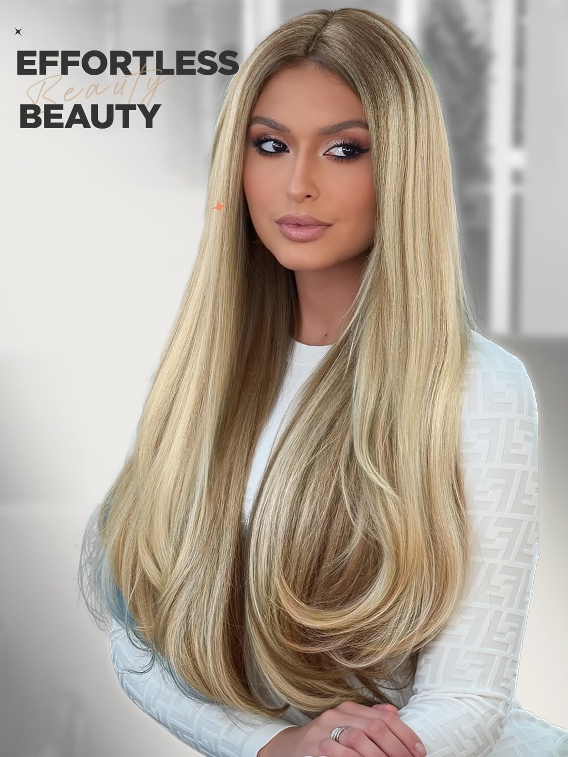 26″ Mix Blonde Straight Wig for Women Daily Festival 161E147134