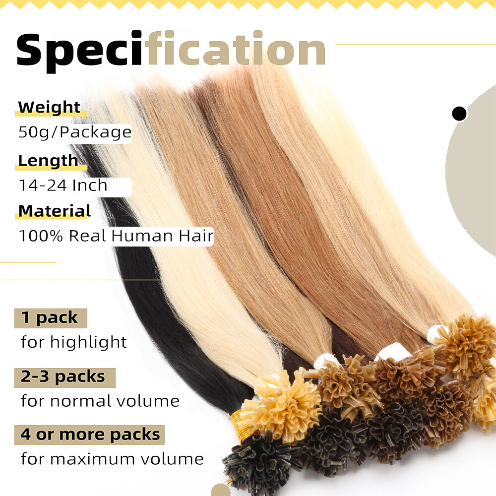 200G 200S Fusion Pre Bonded Keratin Nail U Tip Remy Human Hair Extensions THICK