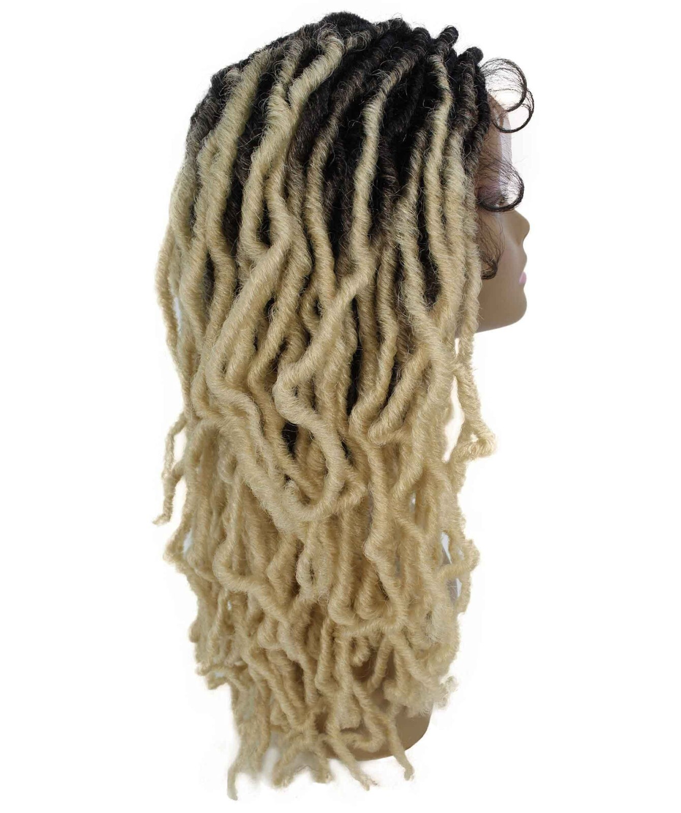 LUXLUXE Dara Curly Dara 22 in Long Dara 4X4 Hand Tied Lace Braid Braided Wig,