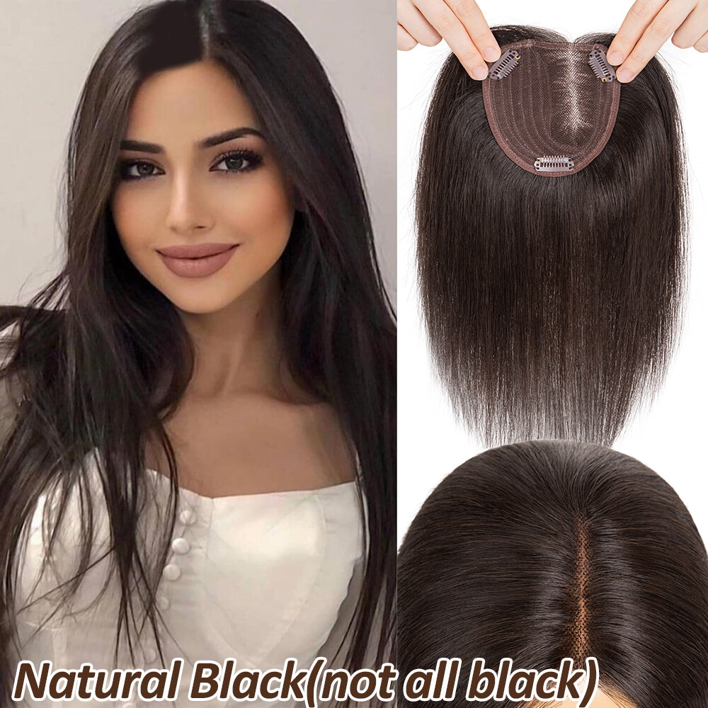 Side Part Remy Human Hair Topper Lace Base Hand-Tied For Hair lossing Thinning