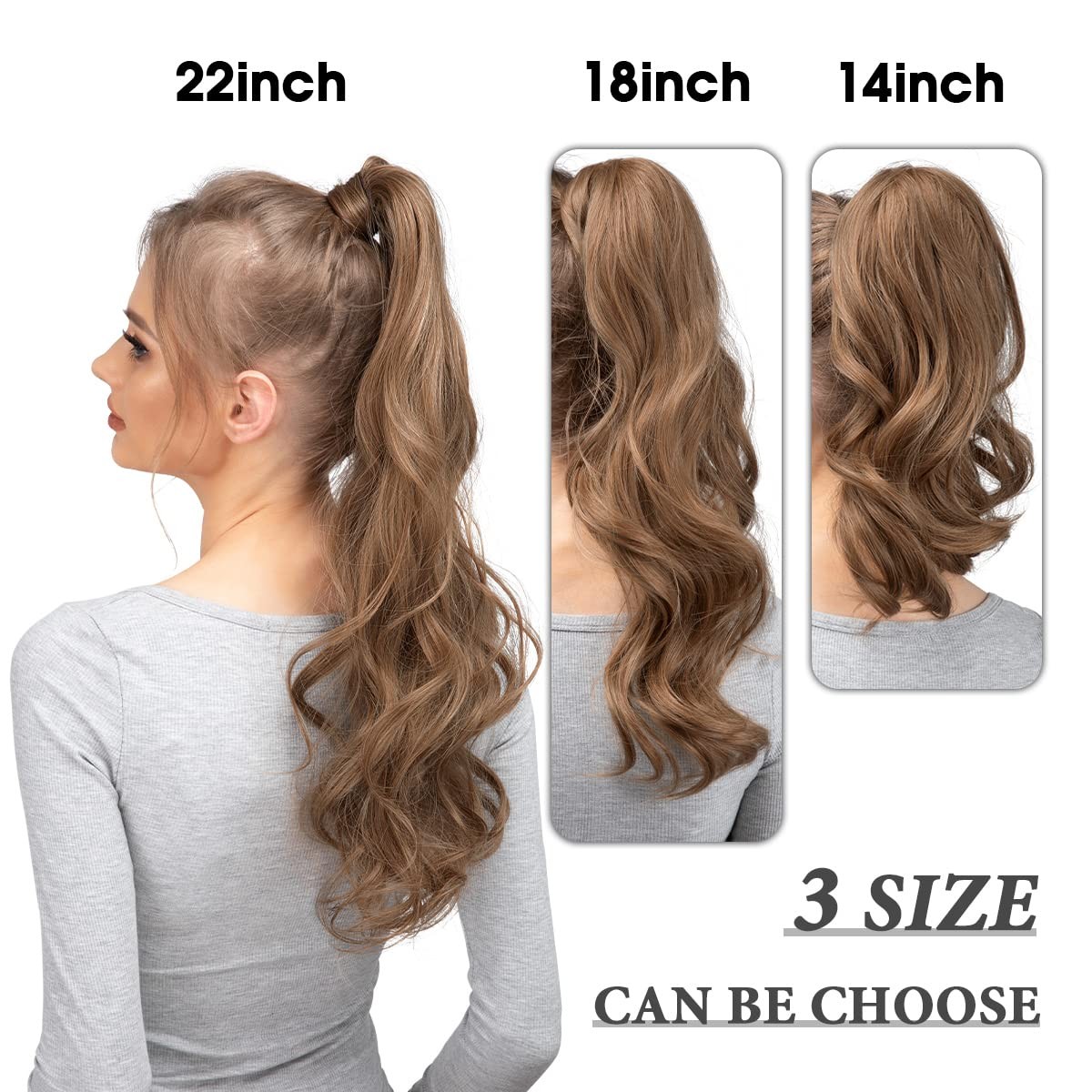 Cjl Hair 14 Short Ponytail Hair Extension Wrap Around Pony Tail Clip In Curly