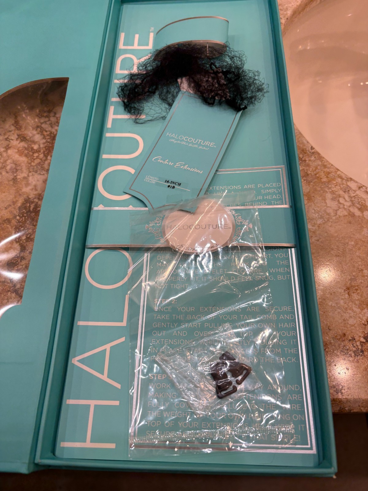 Halo Couture 16″ ORIGINAL FALL® HAIR TOPPER COLOR 1B REMY HAIR