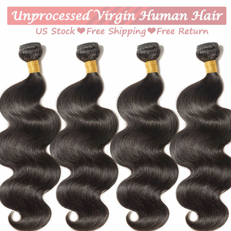 300G 3Bundles Weave Peruvian Real Virgin Human Hair Extensions Thick Weft Indian