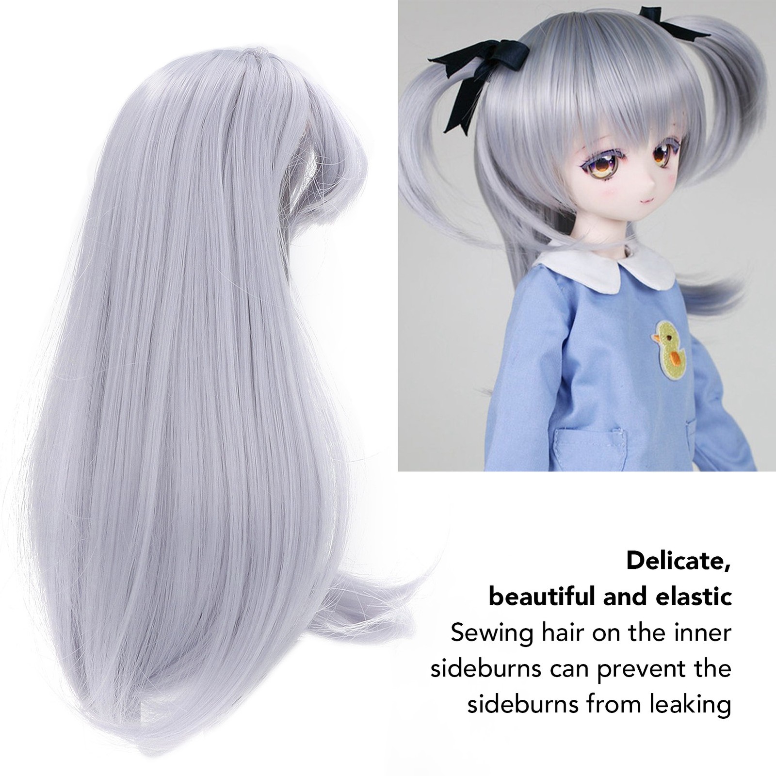 8in To 9in Doll Hair Wig High Temperature Fiber Mesh Long Curly Doll Hair