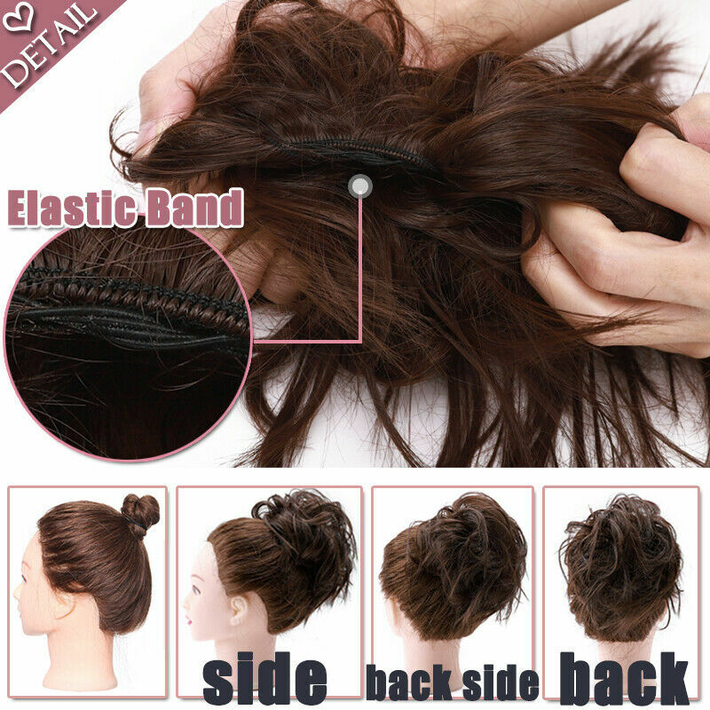 45g Messy Bun Scrunchie Hair Piece False Updo Cover Hair Extensions Curly Bun US