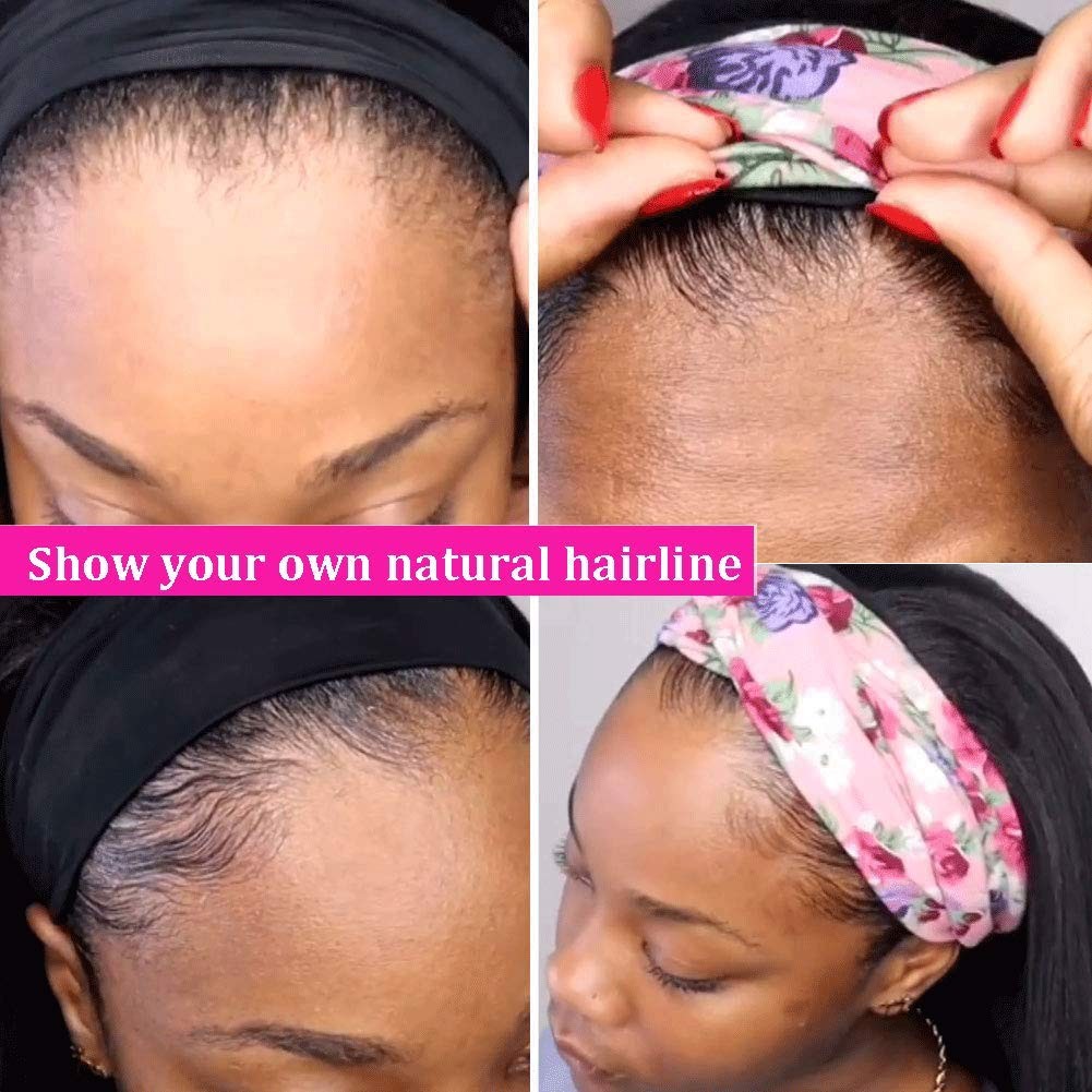 Headband Wig Human Hair Short Afro Kinky Curly Headband Wigs for Black Women …