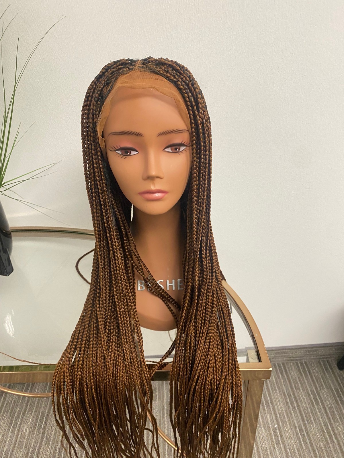African Knotless Medium-Small Brown Lace Wig 28″
