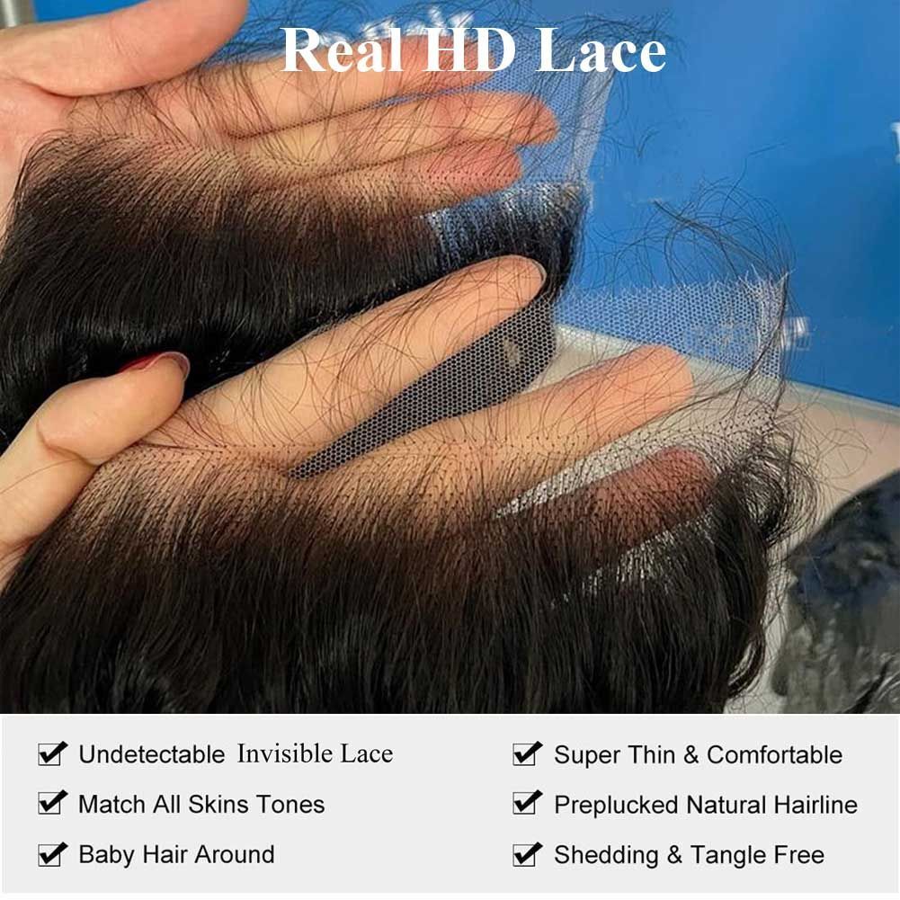 12A BRAZILIAN VIRGIN HUMAN HAIR LOOSE WAVE HD LACE BUNDLES 4X4/5X5/6X6 COLOR 1B#