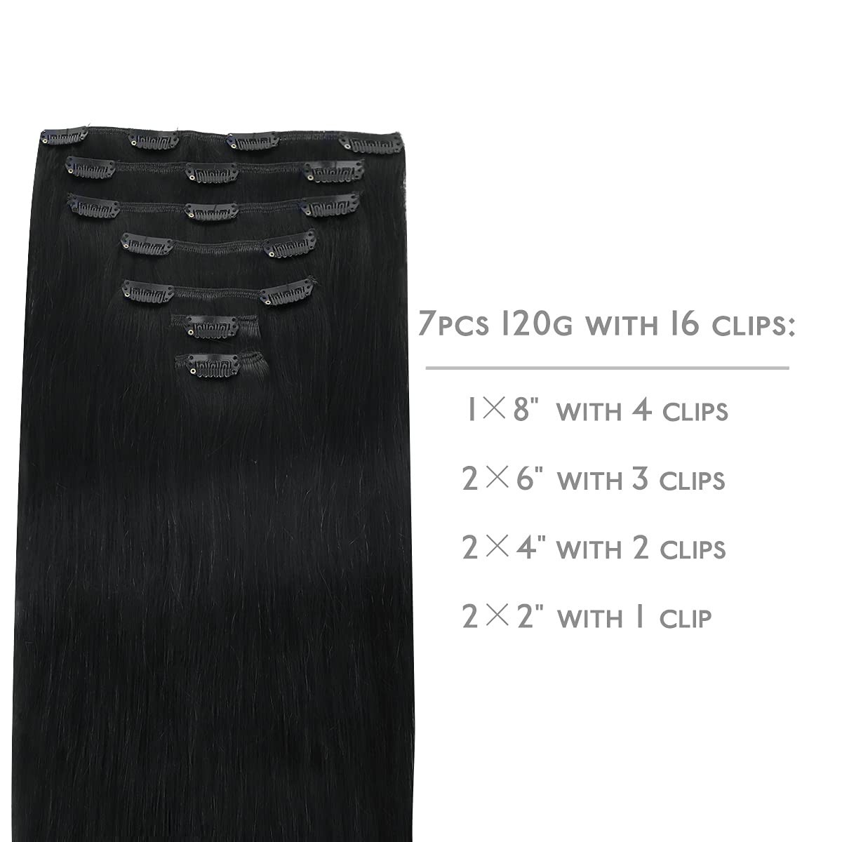 Natural Jet Black Human Hair Extensions