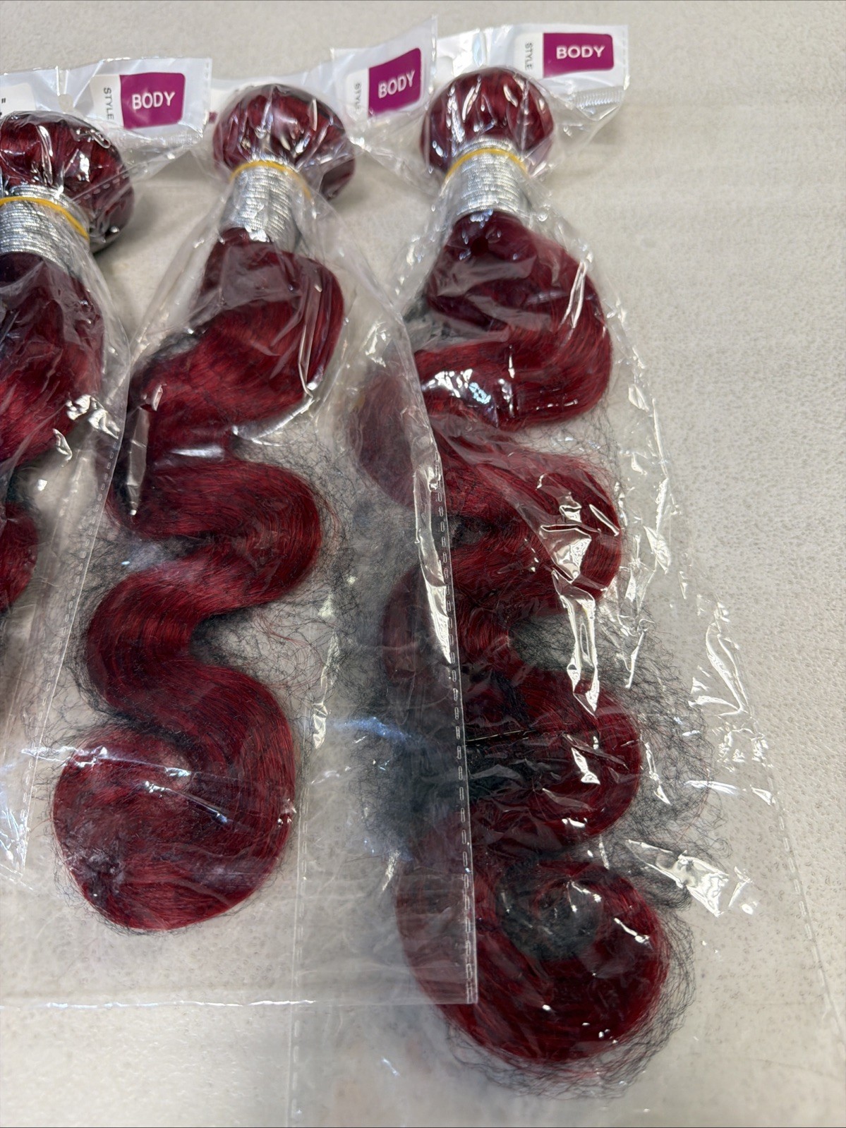 Red Human Hair Bundles 12,14,16,18in
