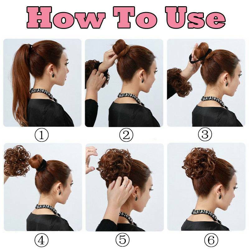 Hair Scrunchies 85g Real Large Hair Buns Hair Extension Thick As Human Ponytail