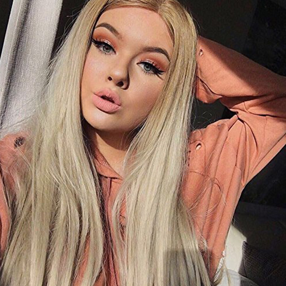 Women’s Ombre Blonde Glueless Natural Straight Heat Resistant Synthetic Hair