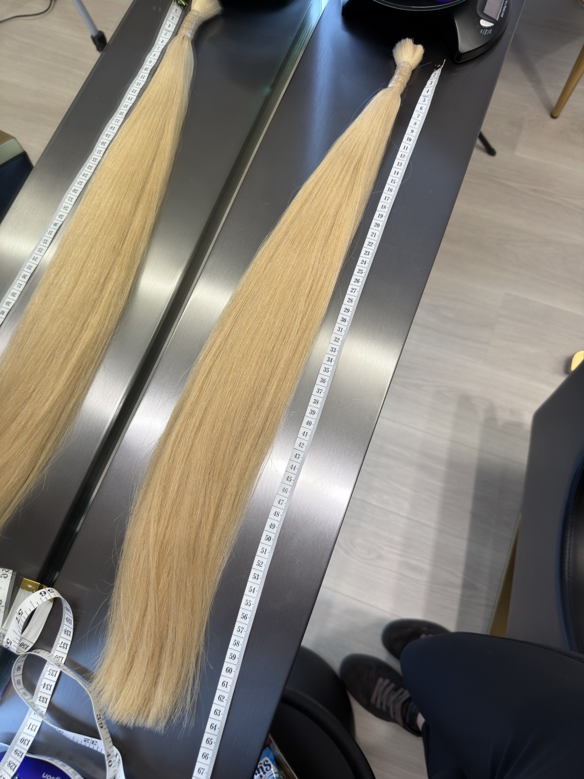 Light Blond Straight Human Hair Extensions bulk 65cm 103g