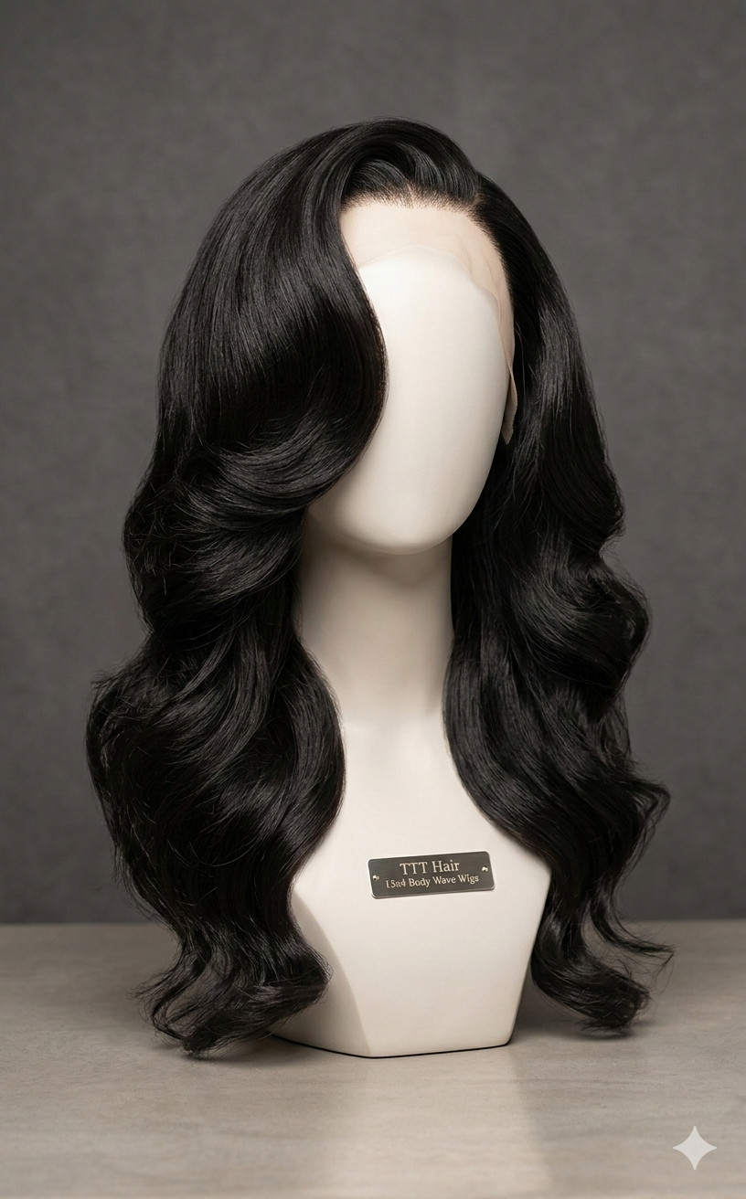13×4 Custom Lace Front Wig Human Hair Black For Women Vietnamese Hair Straight