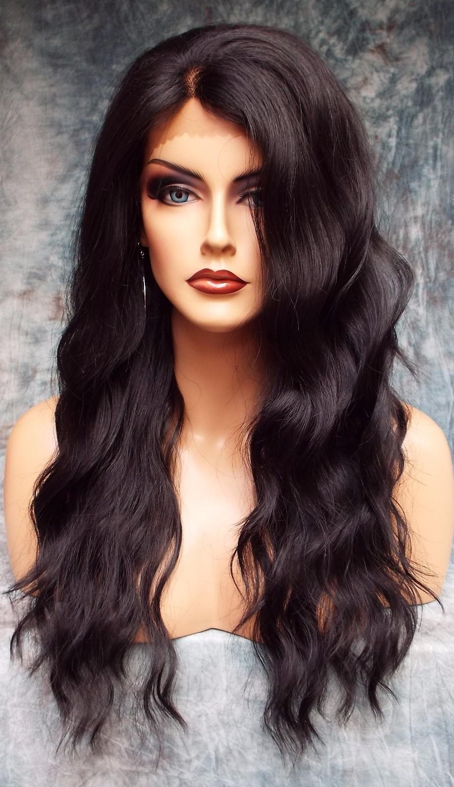 LACE FRONT HAND TIED EAR 2 EAR LACE HEAT FRIENDLY #1B SOFT BLACK WIG US SELL 454