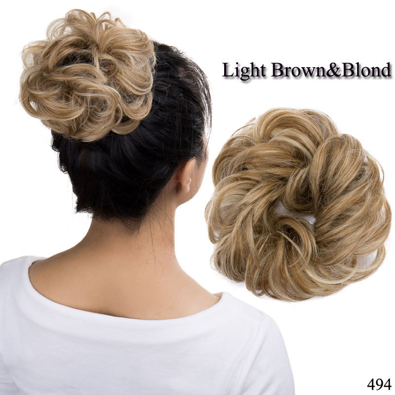 Real Thick One Piece Curly Hair Extension Hairpiece Bun Updo Scrunchie Pony Tail