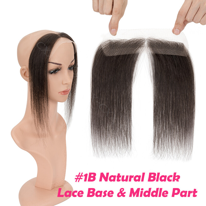 Forehead Frontal Hairpiece Human Hair Toupee Hairline V Loop Hand-Tied Men Women
