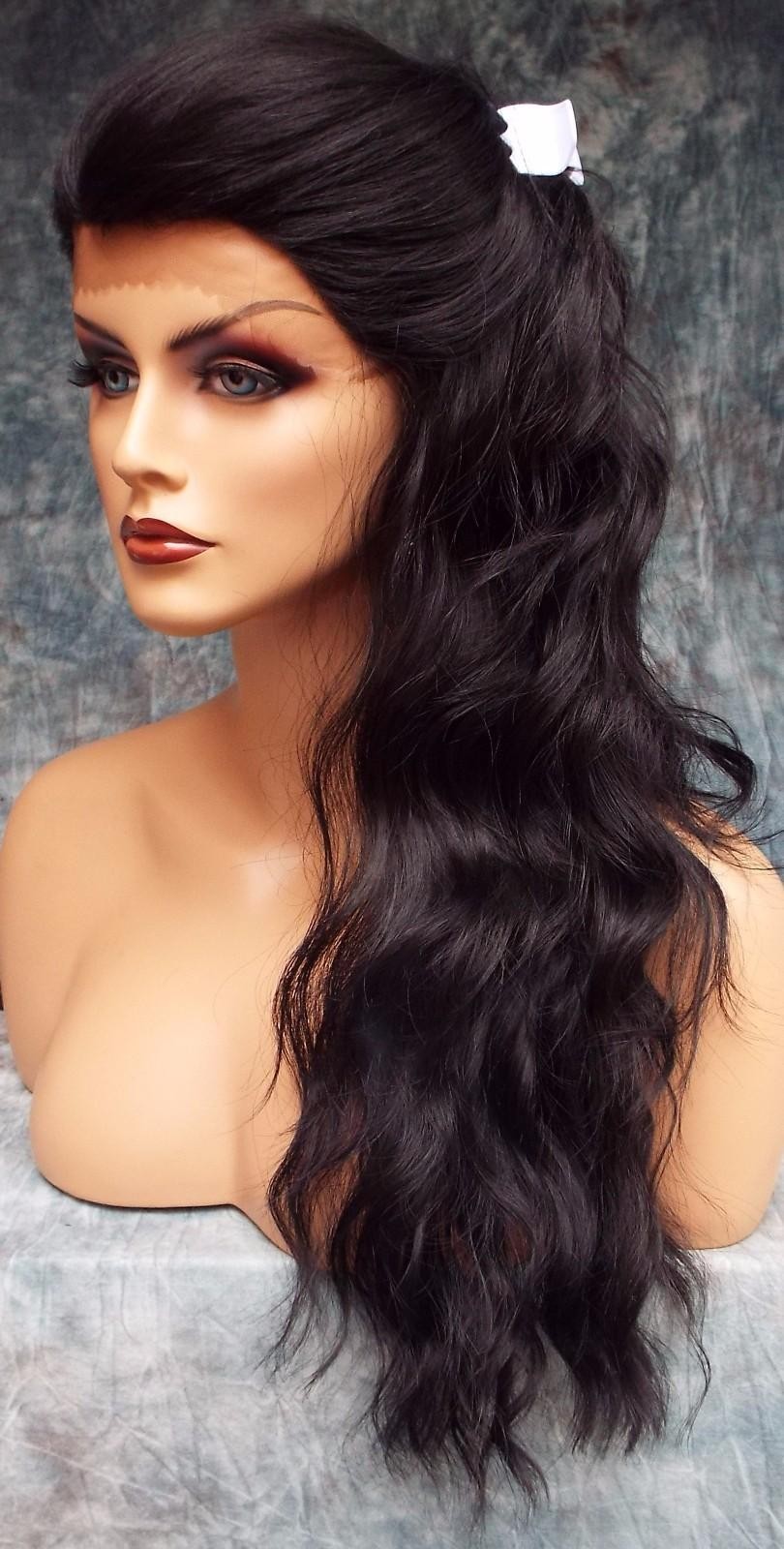 LACE FRONT HAND TIED EAR 2 EAR LACE HEAT FRIENDLY #1B SOFT BLACK WIG US SELL 454