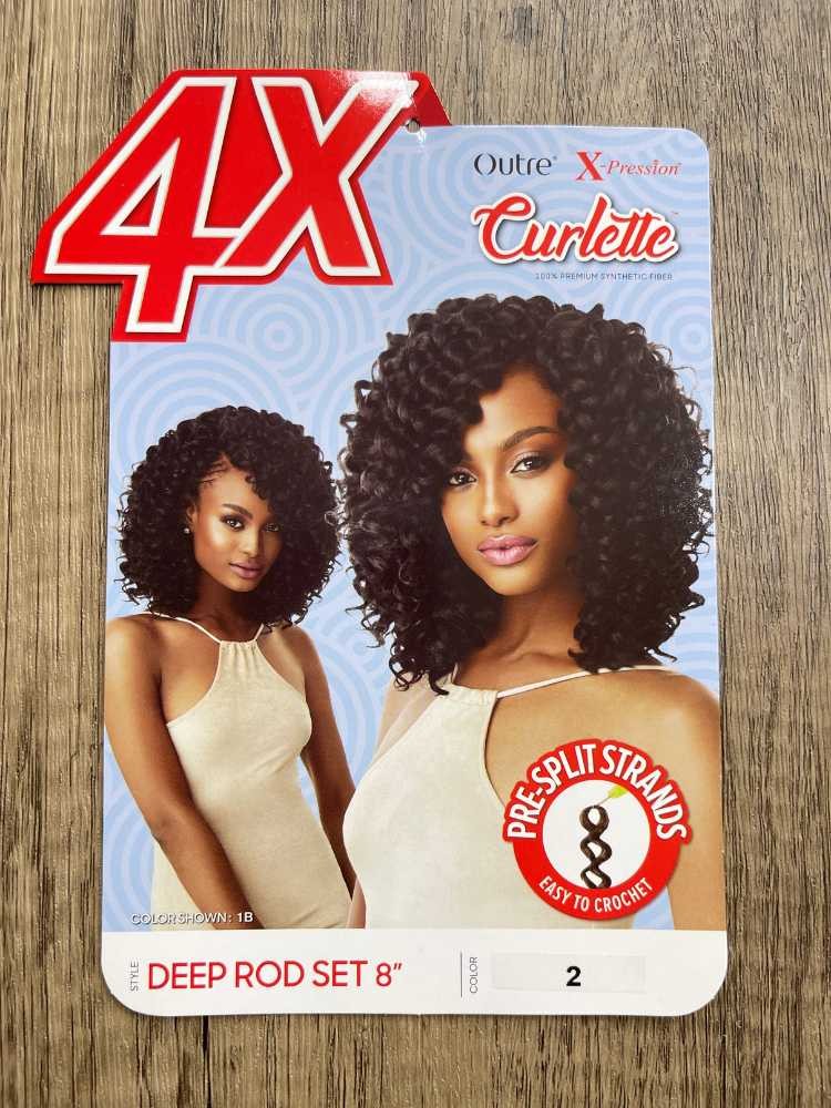 Outre 4X Curlette Crochet Hair – Deep Rod Set 8″