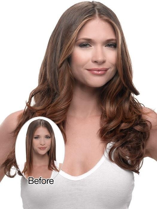 23″ wavy extension chocolate copper medium red brown hairdo by hairuwear r6/30h